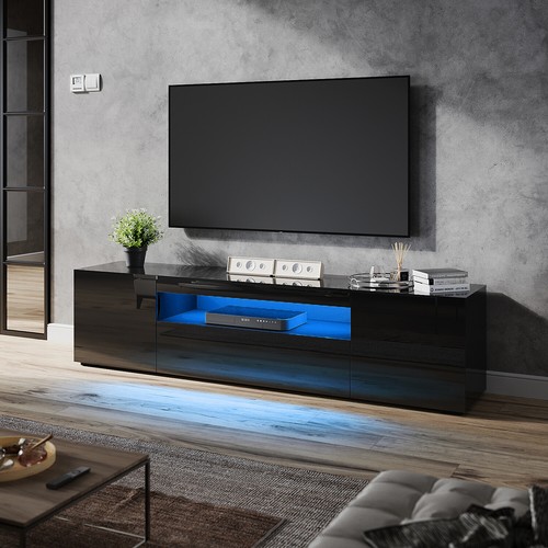 200cm high gloss - 200cm, black