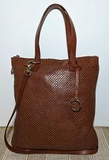 Edina Ronay brown genuine leather medium size tote or shoulder bag. 35x32cm.