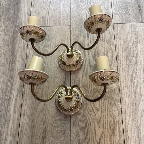 Vintage rare brass - &, porcelain