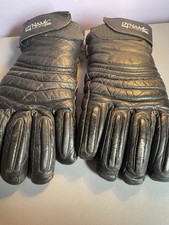 Dynamic Black Leather Biker Style Gloves Size XXL