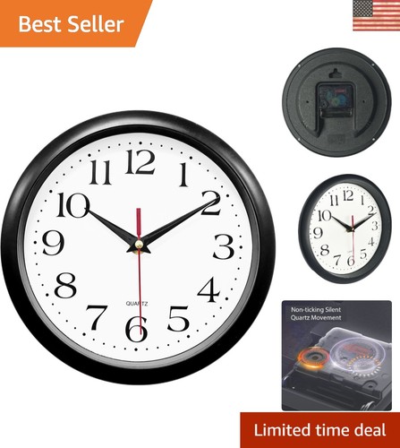 Classic black round - black, clock