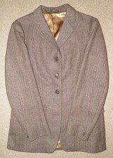 Vintage Ladies Swaine Brown Tweed 100% Wool Riding Hunt Coat 38" 96cm Chest