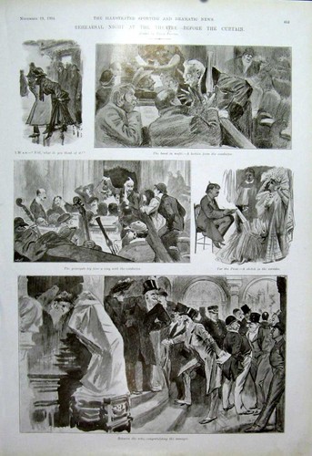 Original old antique print - old,