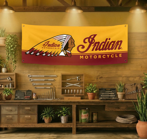 Indian motorcycle flag banner - motorcycle,