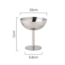 Silver Ice Cream Cup 304 stainless steel Fruit Snack Goblet New Dessert Bowl
