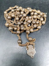 Vintage Metal Rosary Beads Possibly Damaged / Missing Approx 37"
