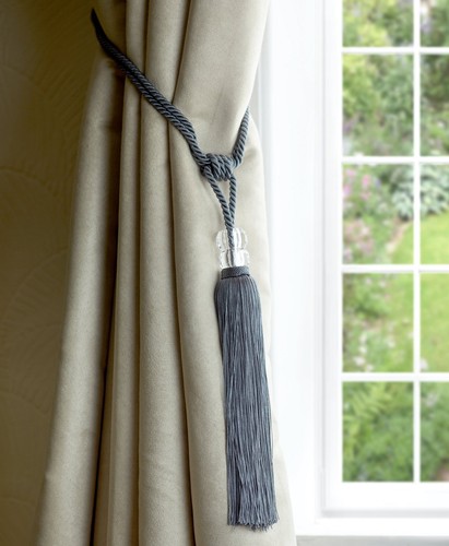 Shimmer tiebacks charcoal - x,