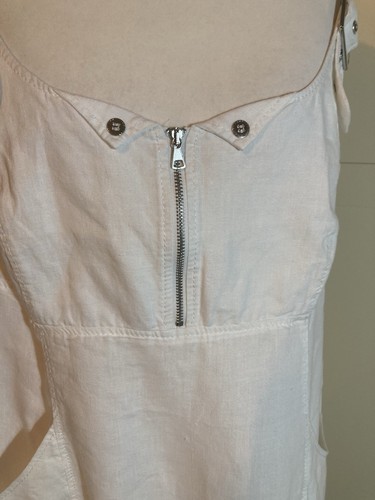 White linen dress - white,