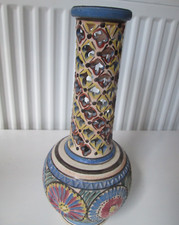 Hand painted Tunisian ceramic reticulated Art Vase
