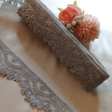 New 4+ Meters Fancy Silver Embroidery (Bridal Saree Sew On Trim Edge Border Lace