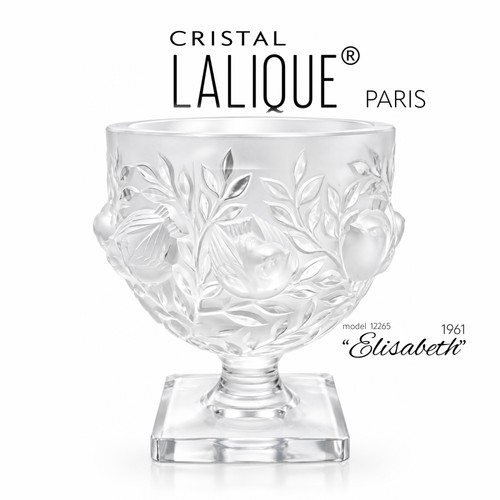 Lalique elisabeth crystal vase - crystal,
