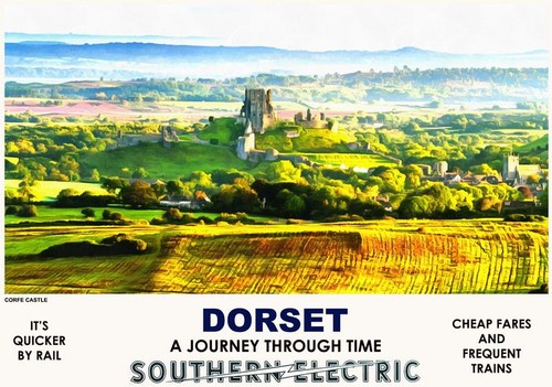Vintage style railway poster - style,