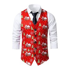 Mens Christmas Waistcoat Slim