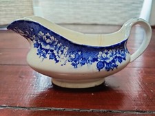 Vintage Blue White Jug Britannia Pottery Glasgow Rare 1920,s Gravy boat 