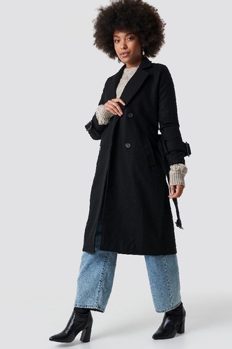 Ladies stylish black wool mix - stylish,