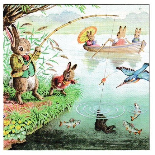 Racey helps rabbits fishing - helps,