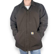 Carhartt Sherpa-Lined Duck Chore Ranch Jacket, Brown, Loose Fit, XL (CB539)