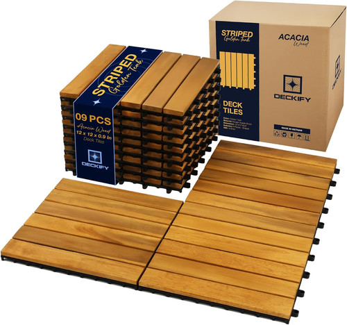 Acacia wood interlocking patio - wood,