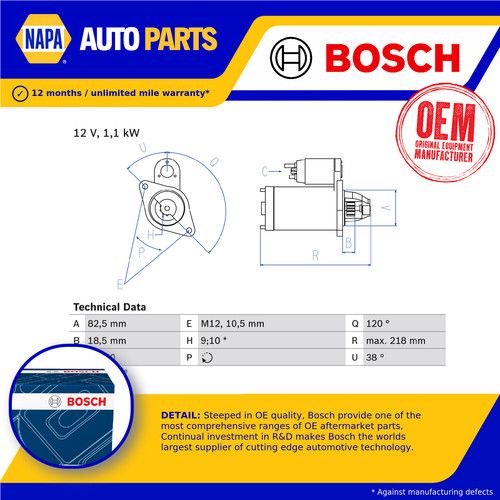 Starter motor fits - motor, vauxhall