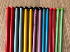 7 pairs Vintage Plastic Knitting Needles 9 inches long, Consecutive Sizes 1 - 7.