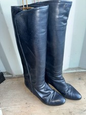 Russell & Bromley Francesca Martelli Boots Knee High Navy Blue Italy Uk 5.5 VGC