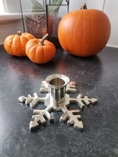 Snowflake Church Candle Holder Sliver Metal Christmas by Marks & Spencer Winter 
