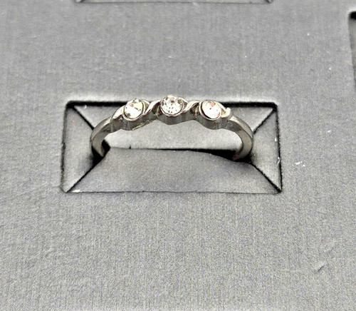 Silver tone clear rhinestone - clear,