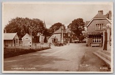 LLANGURIG Village Showing Black Lion Hotel, Montgomeryshire RP Postcard Unused
