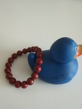 Beautiful 10mm Red Cinnabar Beads stretchy bracelet 7'' -UK seller 262-5