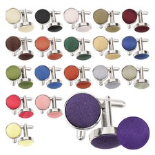 Mens Cufflinks Plain Shantung