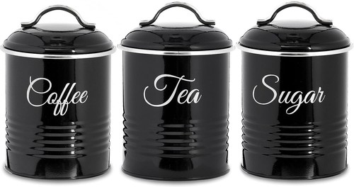 3pc tea coffee sugar canister - tea,