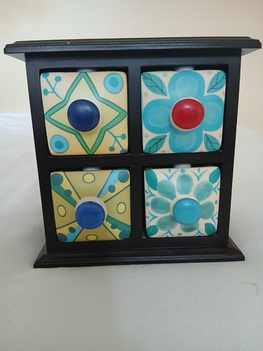 Hand painted ceramic 4drawer - painted,