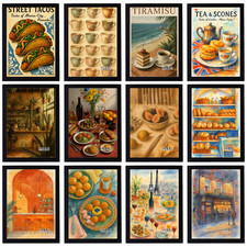 Vintage Food & Bars Poster -