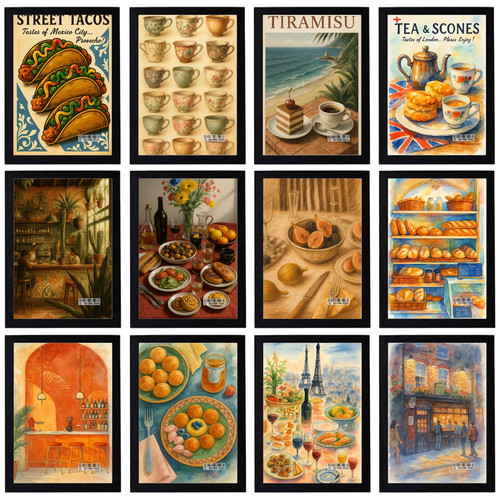 Vintage food bars - bars, poster