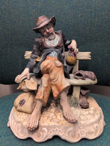 Man bench sculpture with - man, on