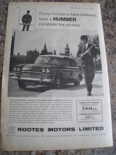 Rootes motors ltd humber - motors, super