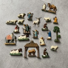 Vintage Nativity/Animals Christmas Decorations/Cake Toppers - 22 Piece Bundle