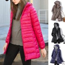 Womens Long Winter Warm Duck Down Puffer Jacket Coat Ultralight Outdoor S-5XL