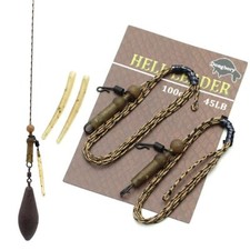 2PCS Dark Matter Ready Tied Kable Heli Helicopter/Chod Rig Leadcore Leaders 1m