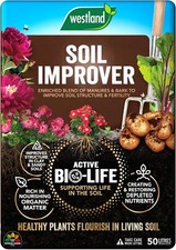 50L WESTLAND SOIL IMPROVER COMPOST ENRICHED MANURES ORGANIC CONDITIONER NEW