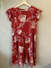 Fat Face Red Dress. White