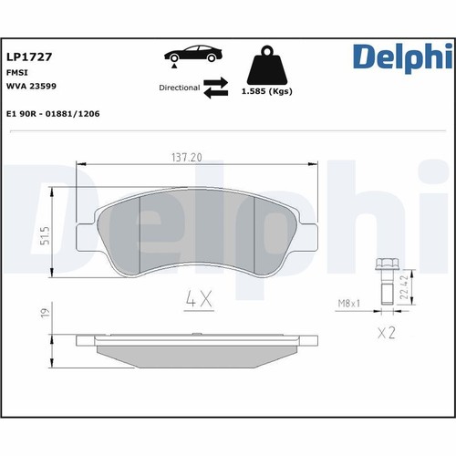 Lp1727 brake pad - lp1727, disc