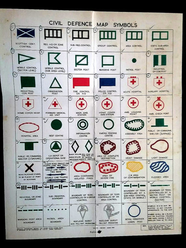 Civil defence map symbols - map,