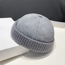 Rolled Knit Cuff Hat Short Fisherman Brimless Cap Men Skullcap Sailor Hat Beanie