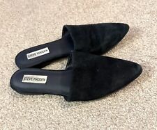 Steve Madden Tipper Black Suede Flat Shoes Size Uk 5.5