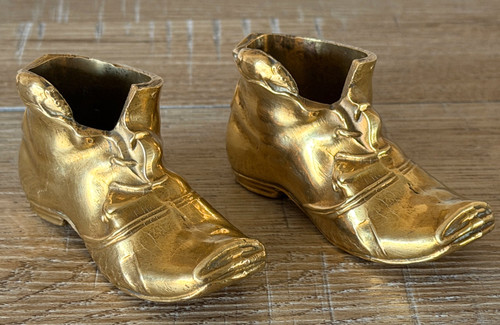 Brass boots with mice - brass,