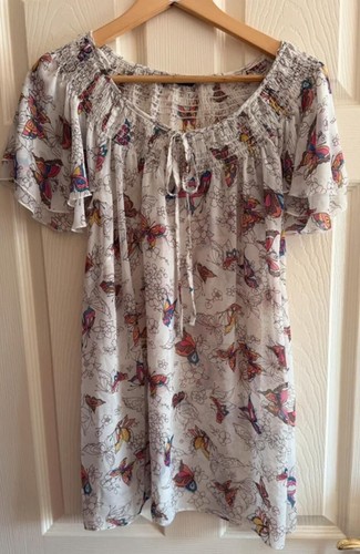 Evans white butterfly print - evans,