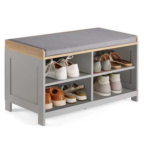 Grey shoe storage bench with - grey,