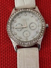 Boxed Oasis Ladies Leather Strap Watch 3 Dials Encrusted Diamond Edge