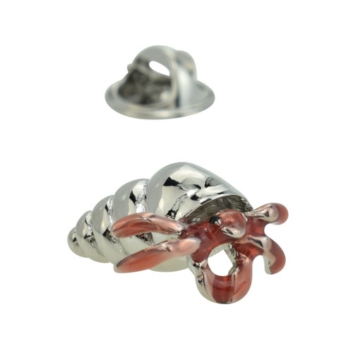 Hermit crab lapel pin badge - hermit,
